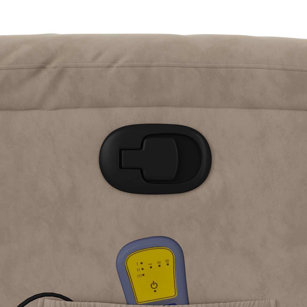 Fauteuil inclinable de massage taupe tissu microfibre - XIOS