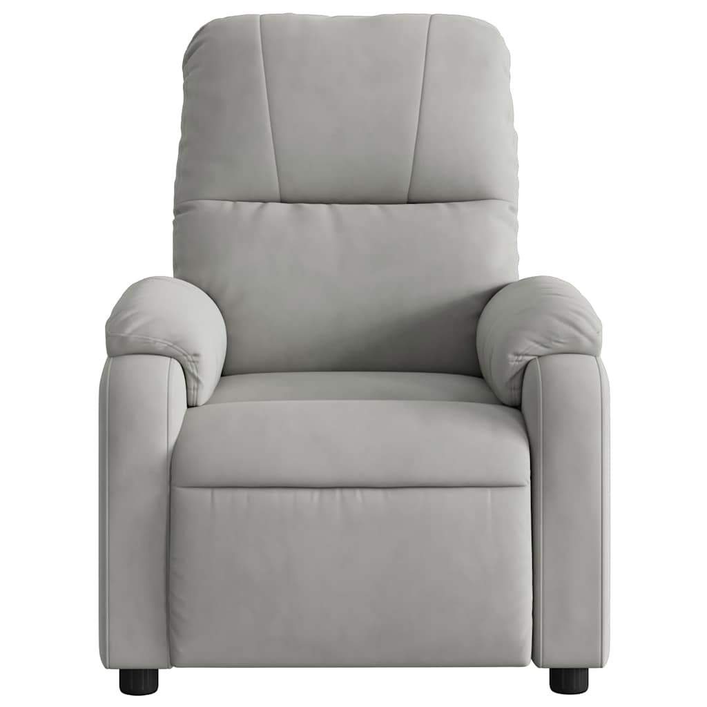 Fauteuil inclinable de massage gris clair tissu microfibre - XIOS