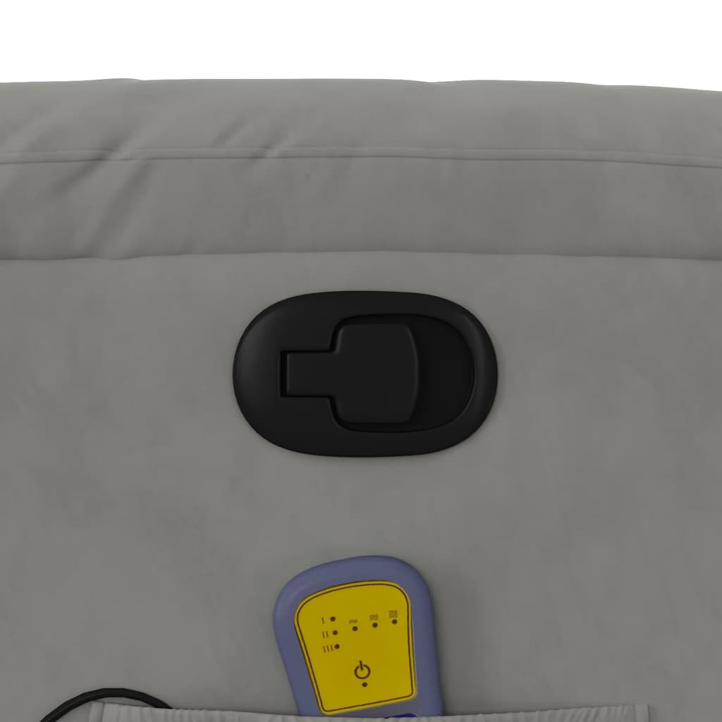 Fauteuil inclinable de massage gris clair tissu microfibre - XIOS