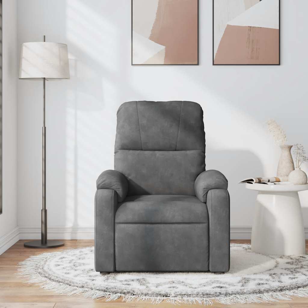 Fauteuil inclinable de massage gris foncé tissu microfibre - XIOS