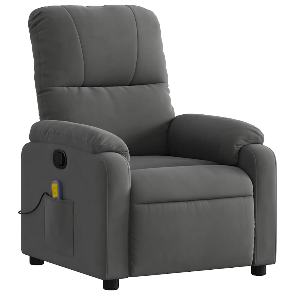 Fauteuil inclinable de massage gris foncé tissu microfibre - XIOS
