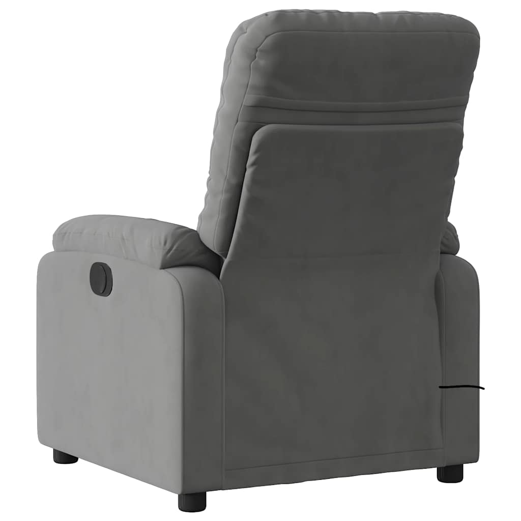 Fauteuil inclinable de massage gris foncé tissu microfibre - XIOS