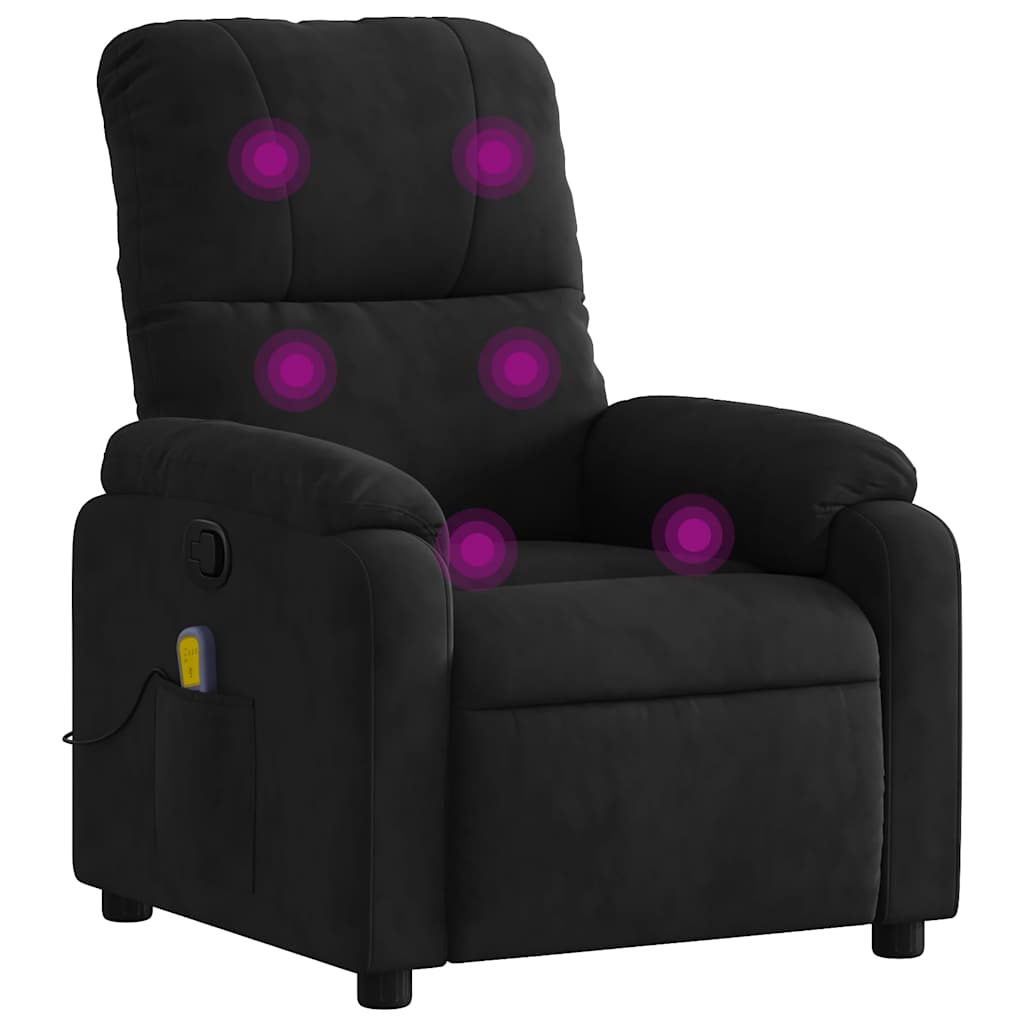 Fauteuil inclinable de massage noir tissu microfibre - XIOS