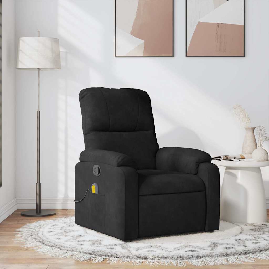 Fauteuil inclinable de massage noir tissu microfibre - XIOS