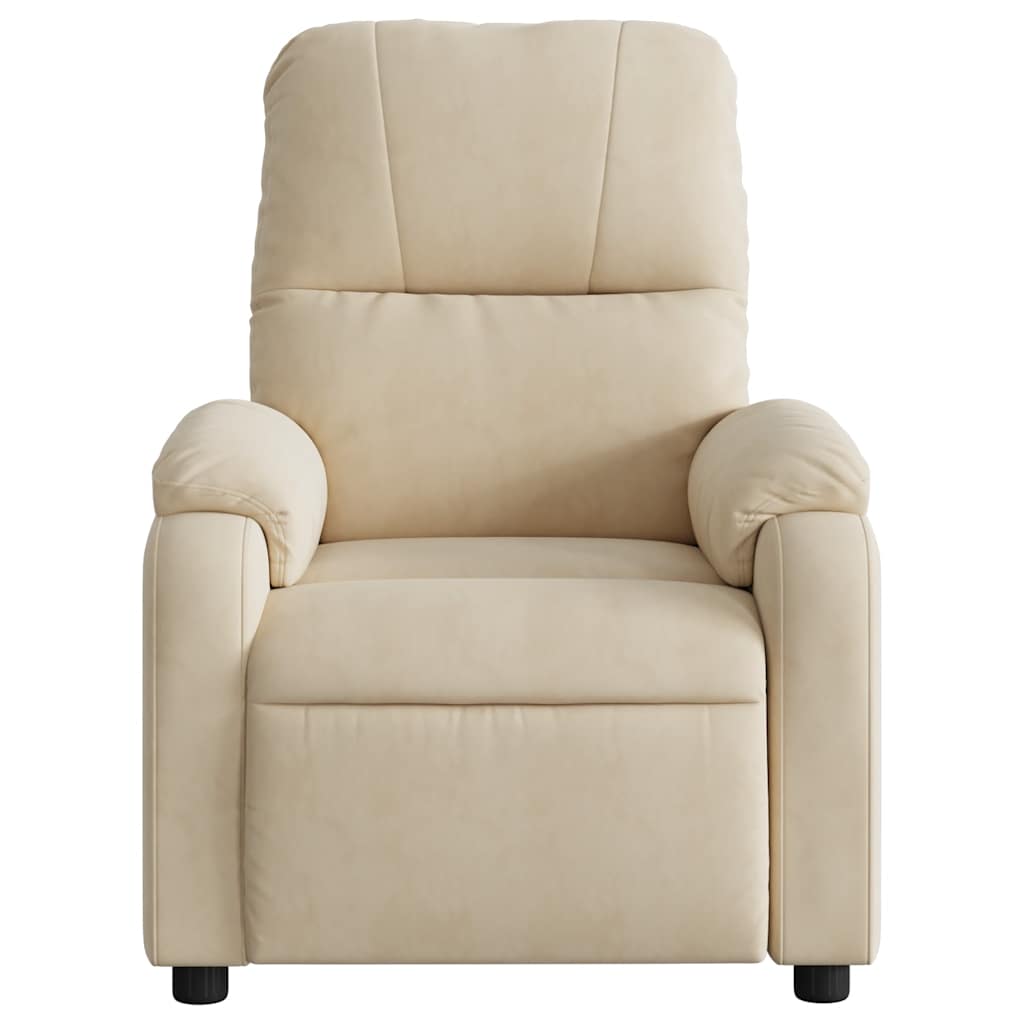 Fauteuil inclinable de massage crème tissu microfibre - XIOS