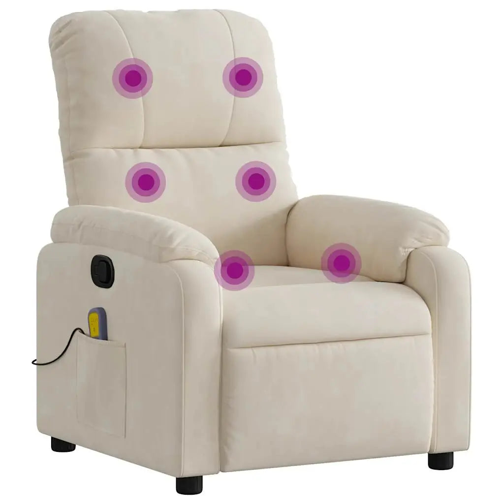 Fauteuil inclinable de massage beige tissu microfibre - XIOS