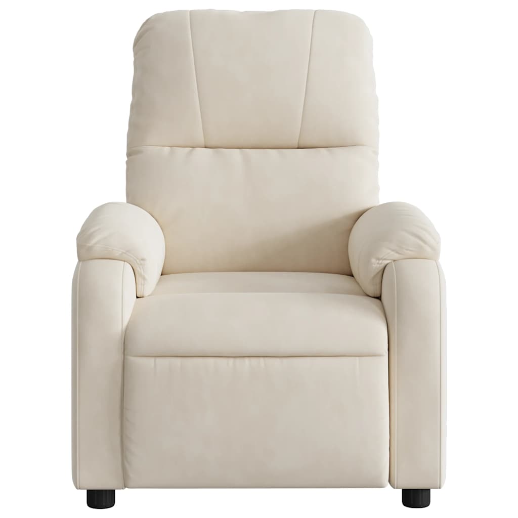 Fauteuil inclinable de massage beige tissu microfibre