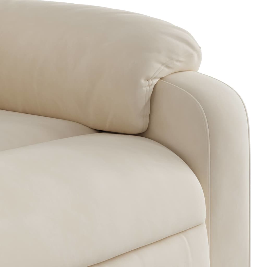 Fauteuil inclinable de massage beige tissu microfibre