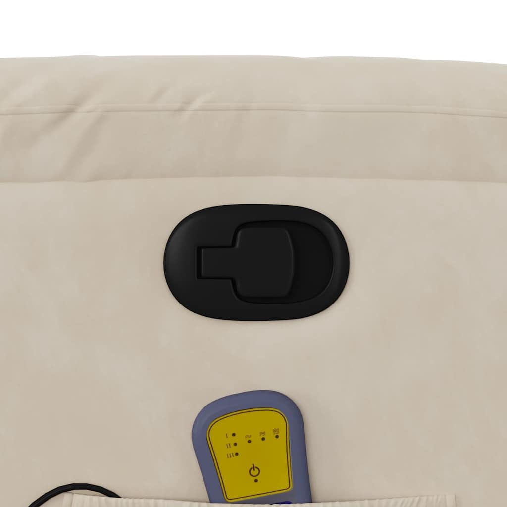Fauteuil inclinable de massage beige tissu microfibre