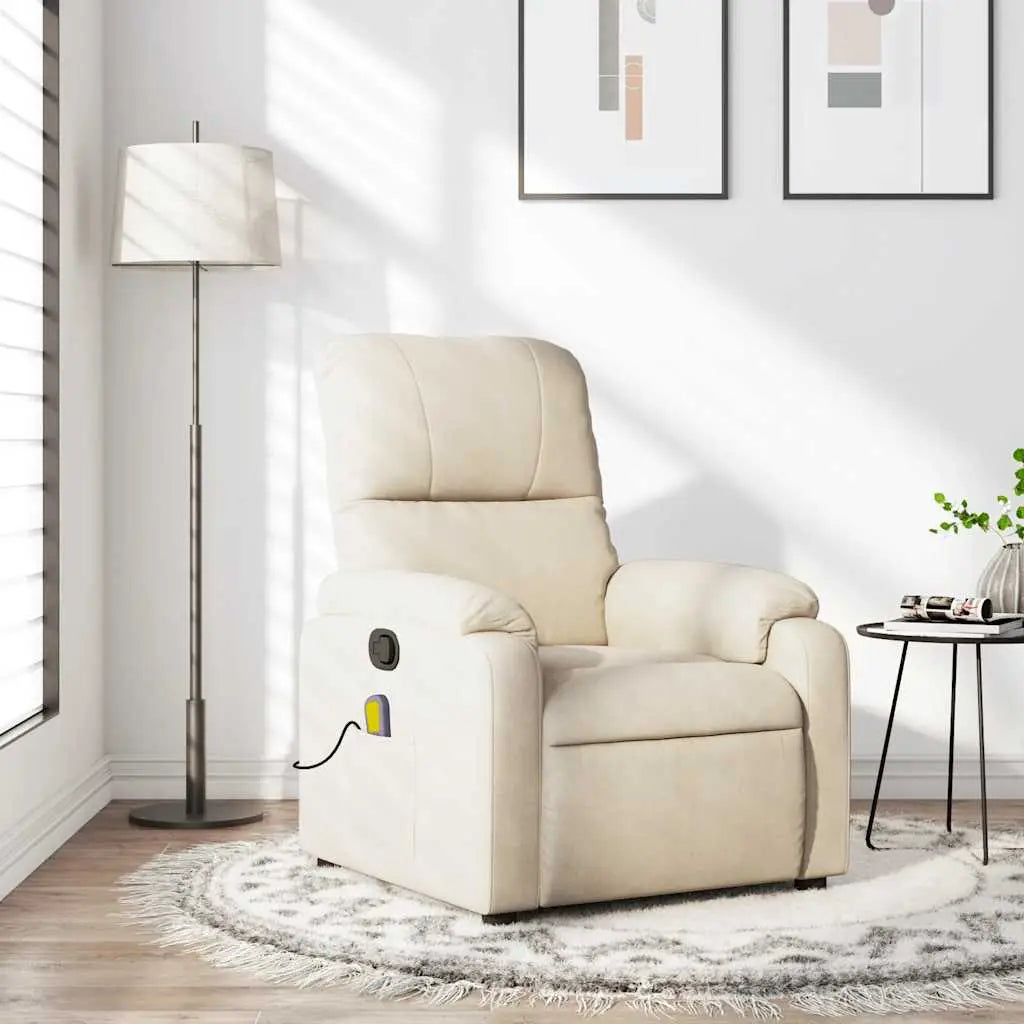Fauteuil inclinable de massage beige tissu microfibre - XIOS