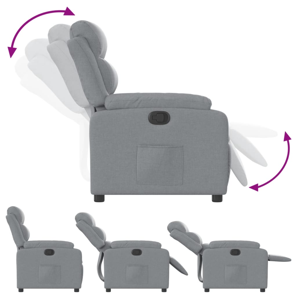 Fauteuil inclinable Gris clair Tissu - XIOS
