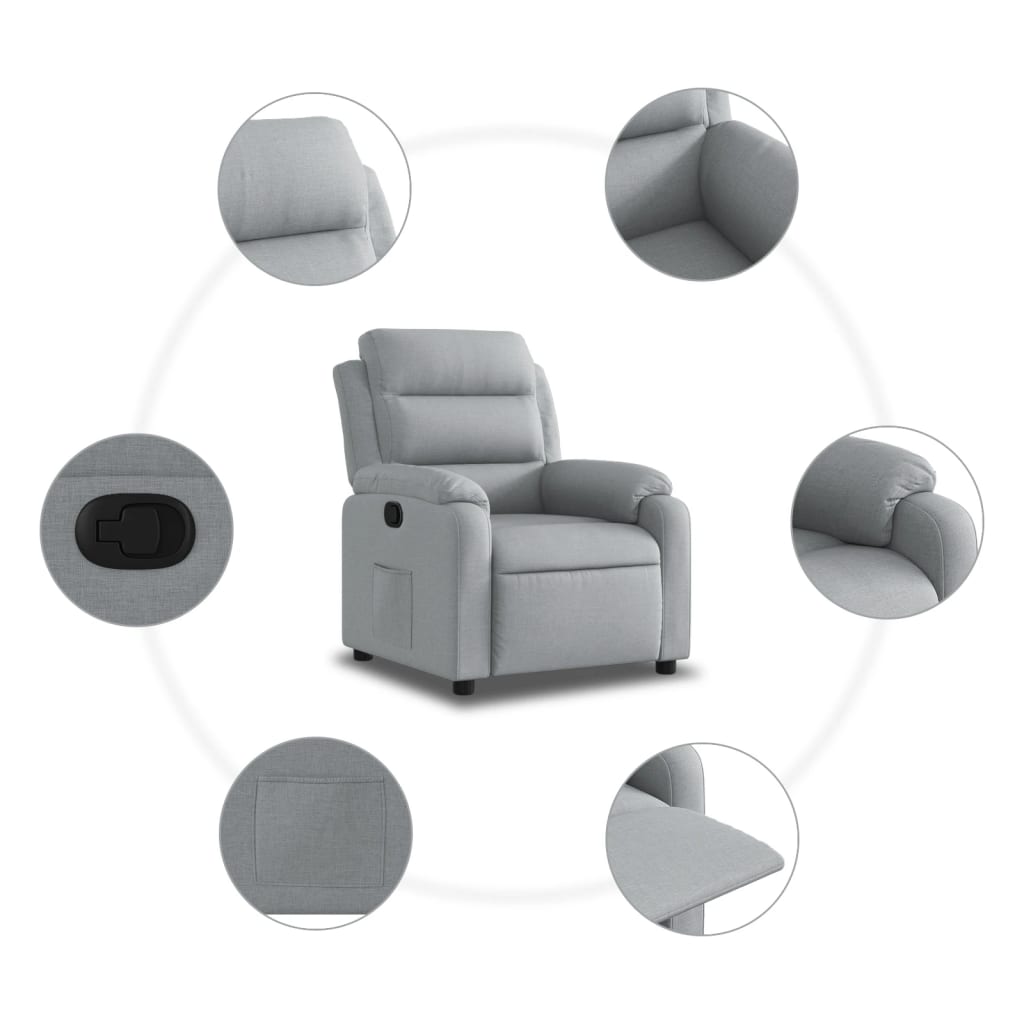 Fauteuil inclinable Gris clair Tissu - XIOS