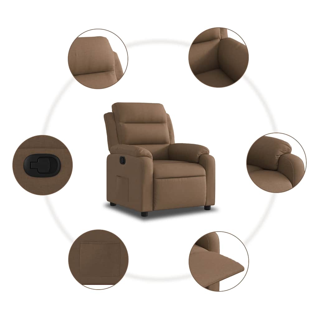 Fauteuil inclinable Marron Tissu - XIOS