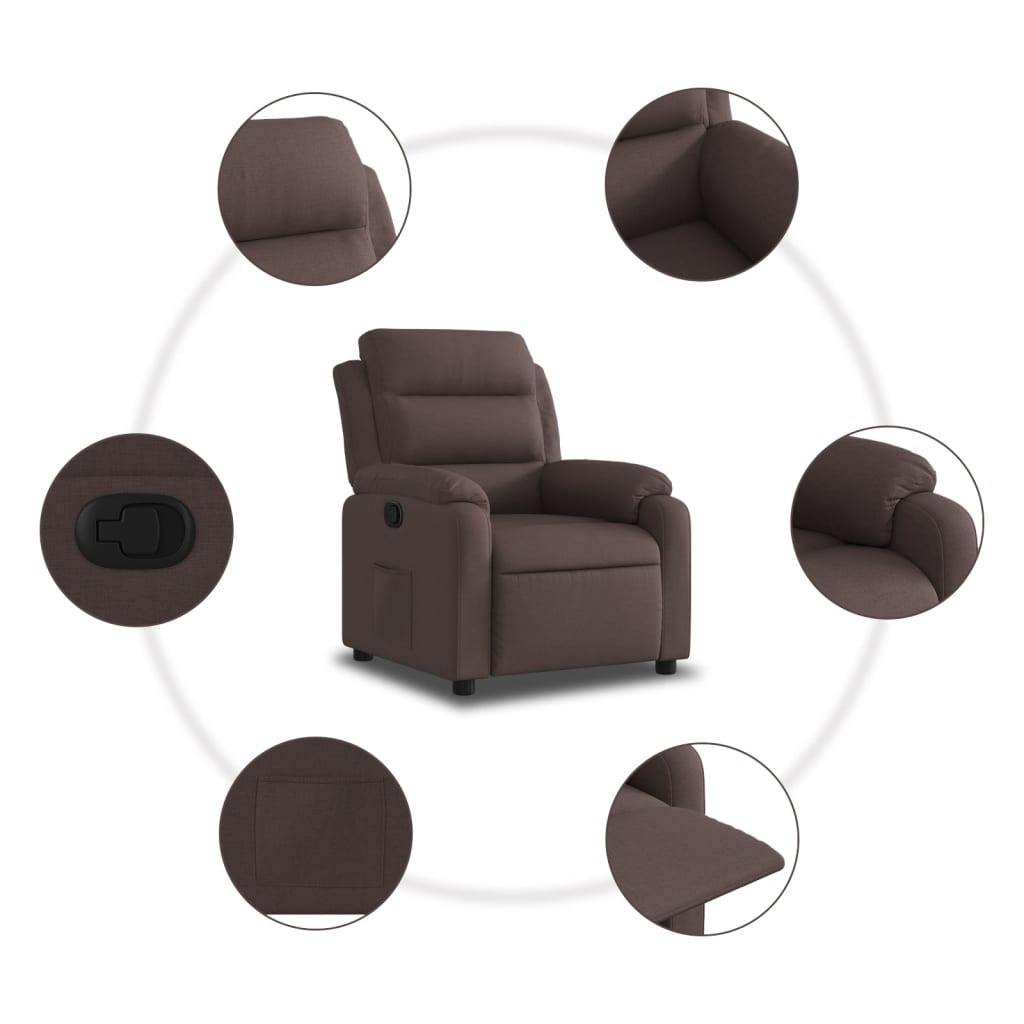 Fauteuil inclinable Marron foncé Tissu - XIOS