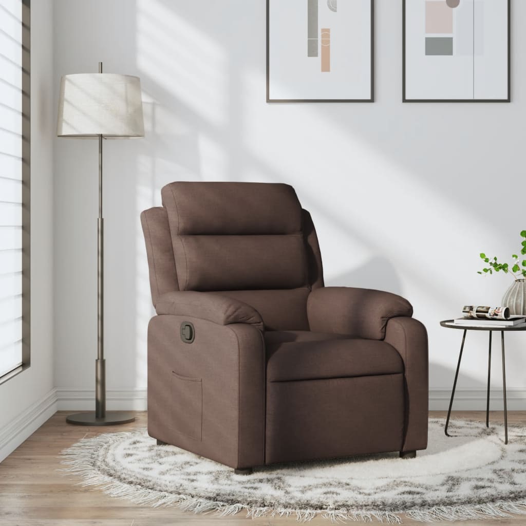 Fauteuil inclinable Marron foncé Tissu - XIOS