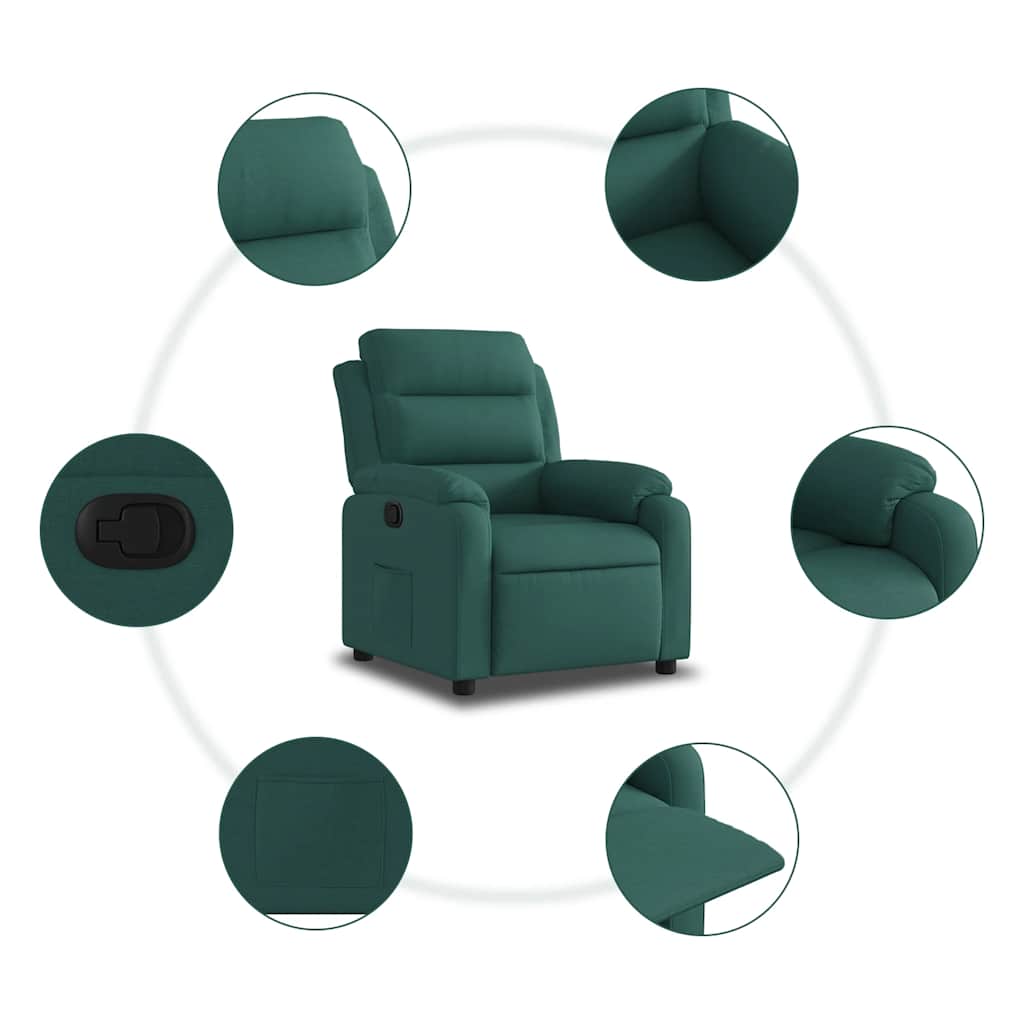 Fauteuil inclinable Vert foncé Tissu - XIOS