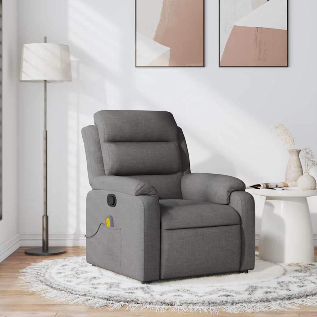 Fauteuil de massage inclinable Gris foncé Tissu - XIOS