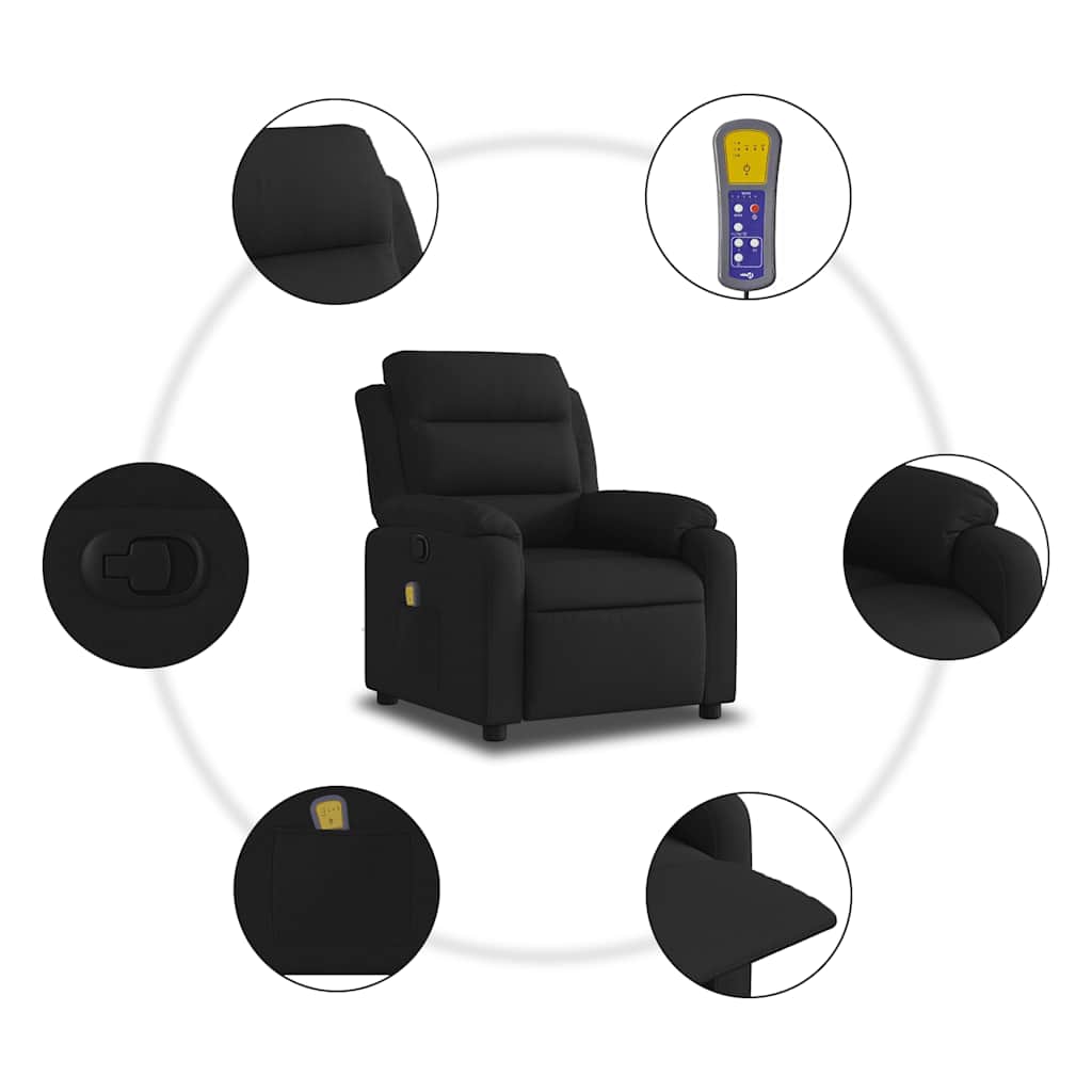 Fauteuil de massage inclinable Noir Tissu - XIOS
