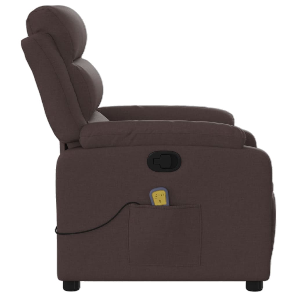 Fauteuil de massage inclinable Marron foncé Tissu - XIOS