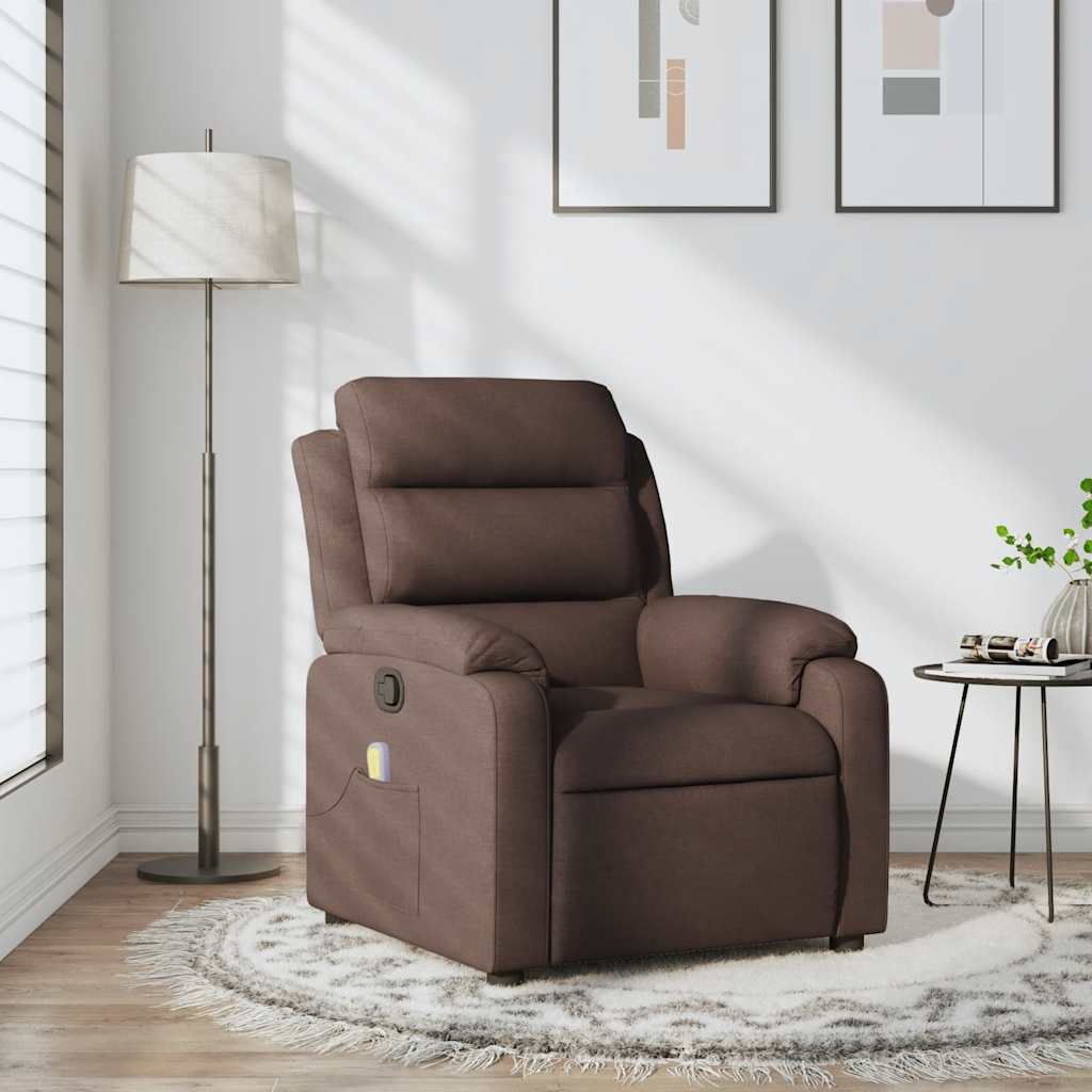 Fauteuil de massage inclinable Marron foncé Tissu - XIOS