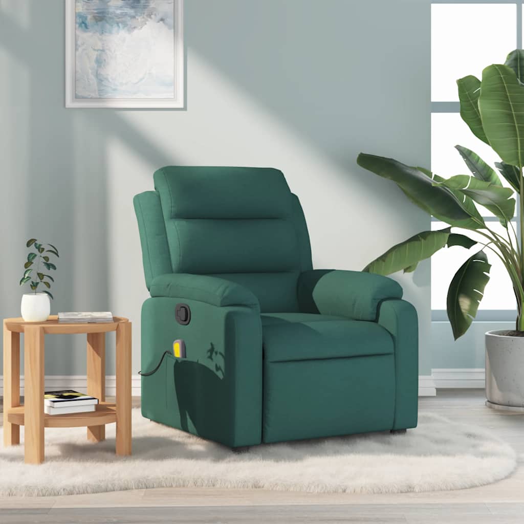 Fauteuil de massage inclinable Vert foncé Tissu - XIOS