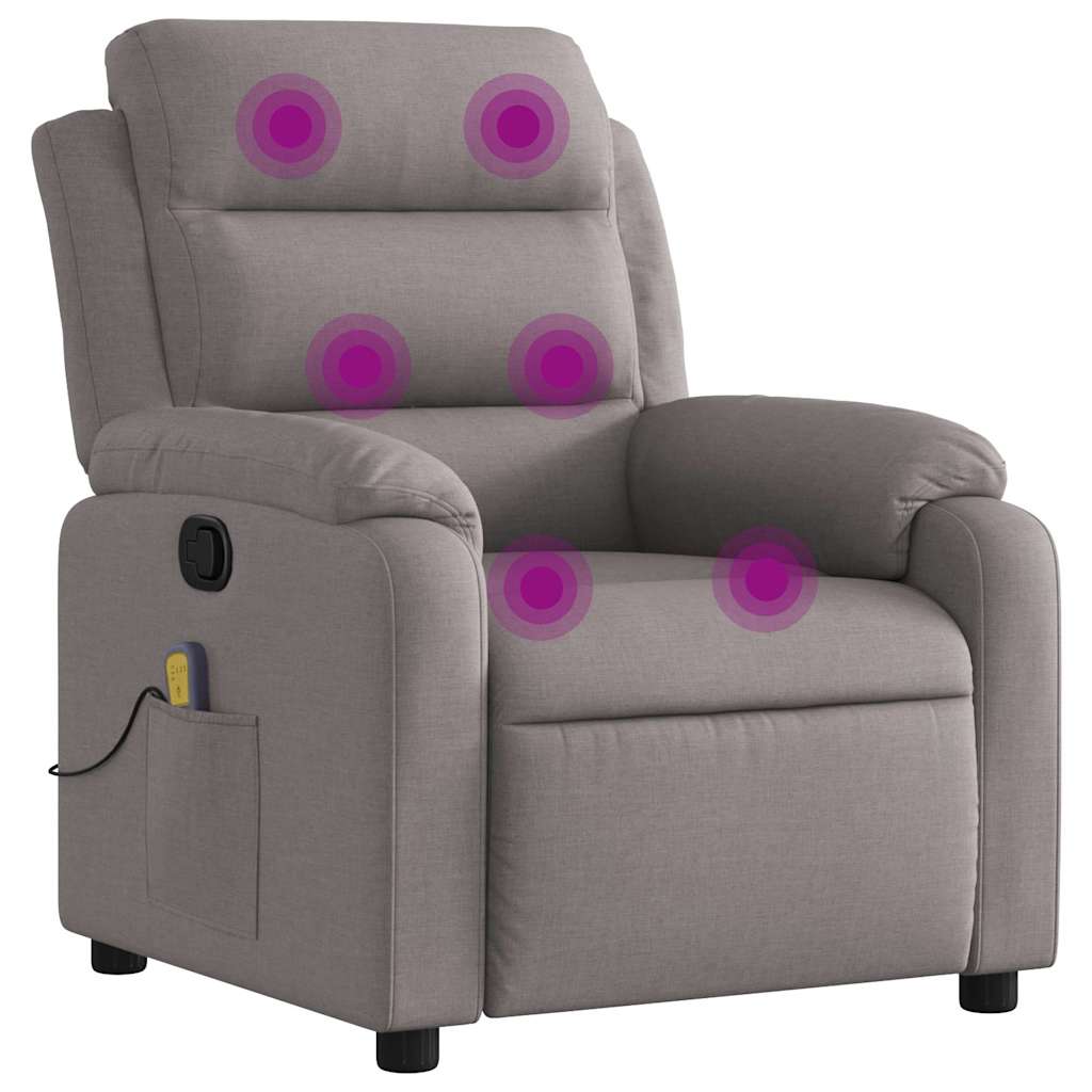 Fauteuil de massage inclinable Taupe Tissu - XIOS