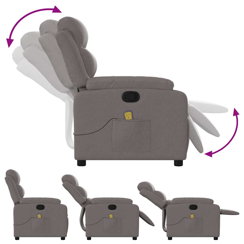 Fauteuil de massage inclinable Taupe Tissu - XIOS