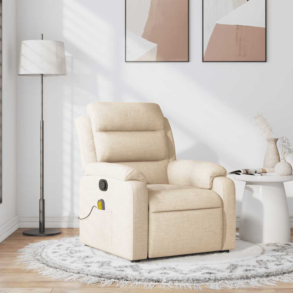 Fauteuil de massage inclinable Crème Tissu - XIOS