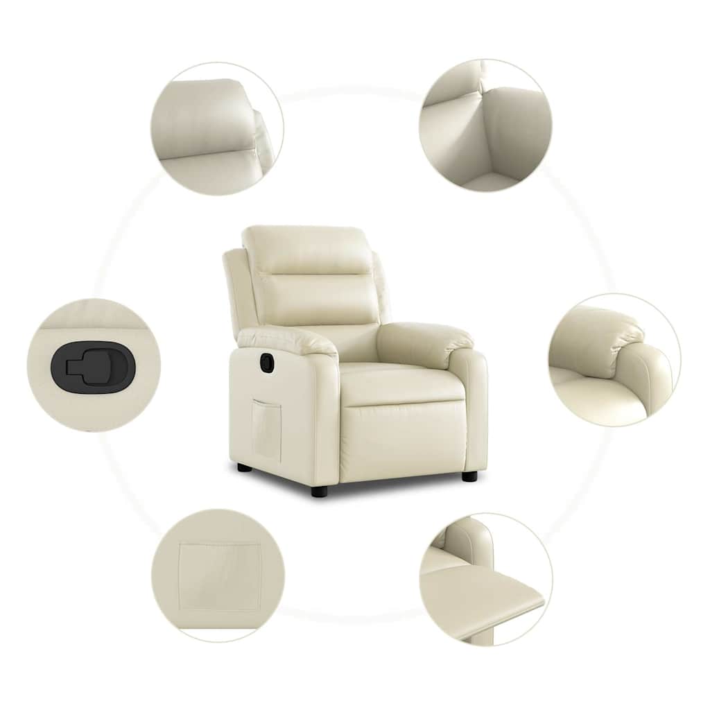 Fauteuil inclinable Crème Similicuir - XIOS