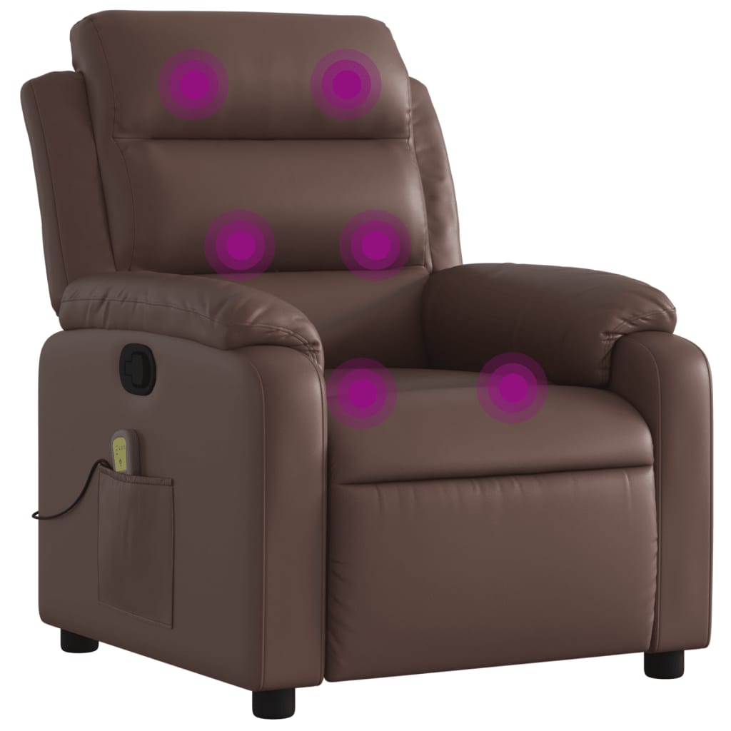 Fauteuil de massage inclinable Marron Similicuir - XIOS