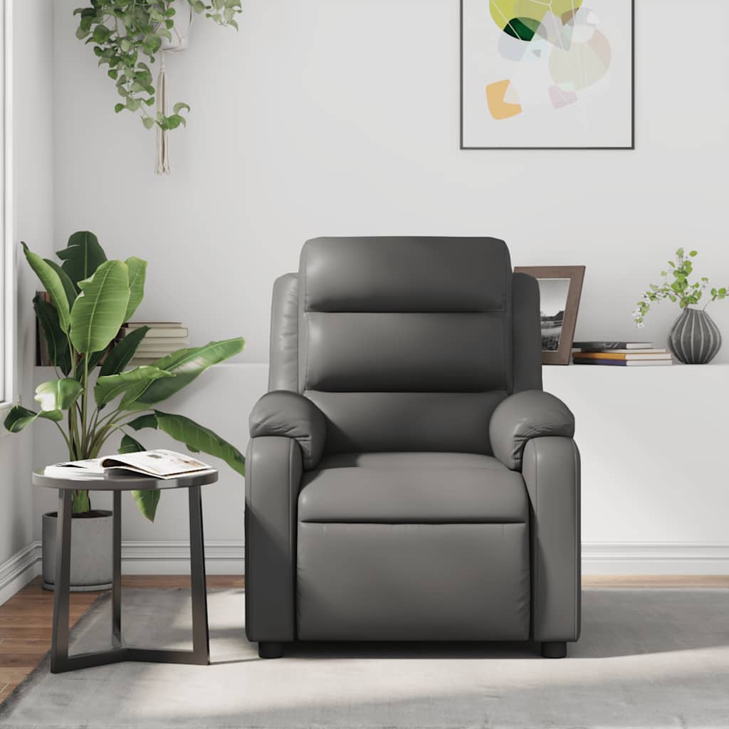 Fauteuil de massage inclinable Gris Similicuir - XIOS