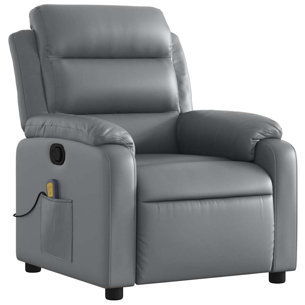 Fauteuil de massage inclinable Gris Similicuir - XIOS