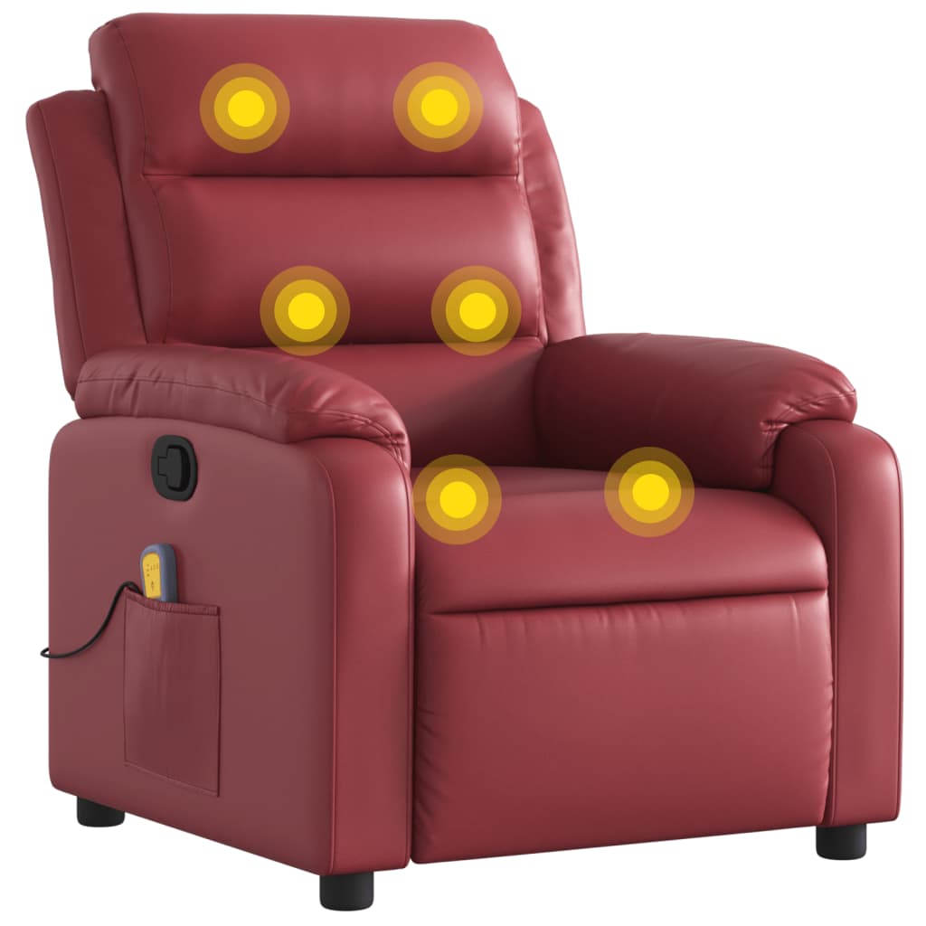 Fauteuil de massage inclinable Rouge bordeaux Similicuir - XIOS