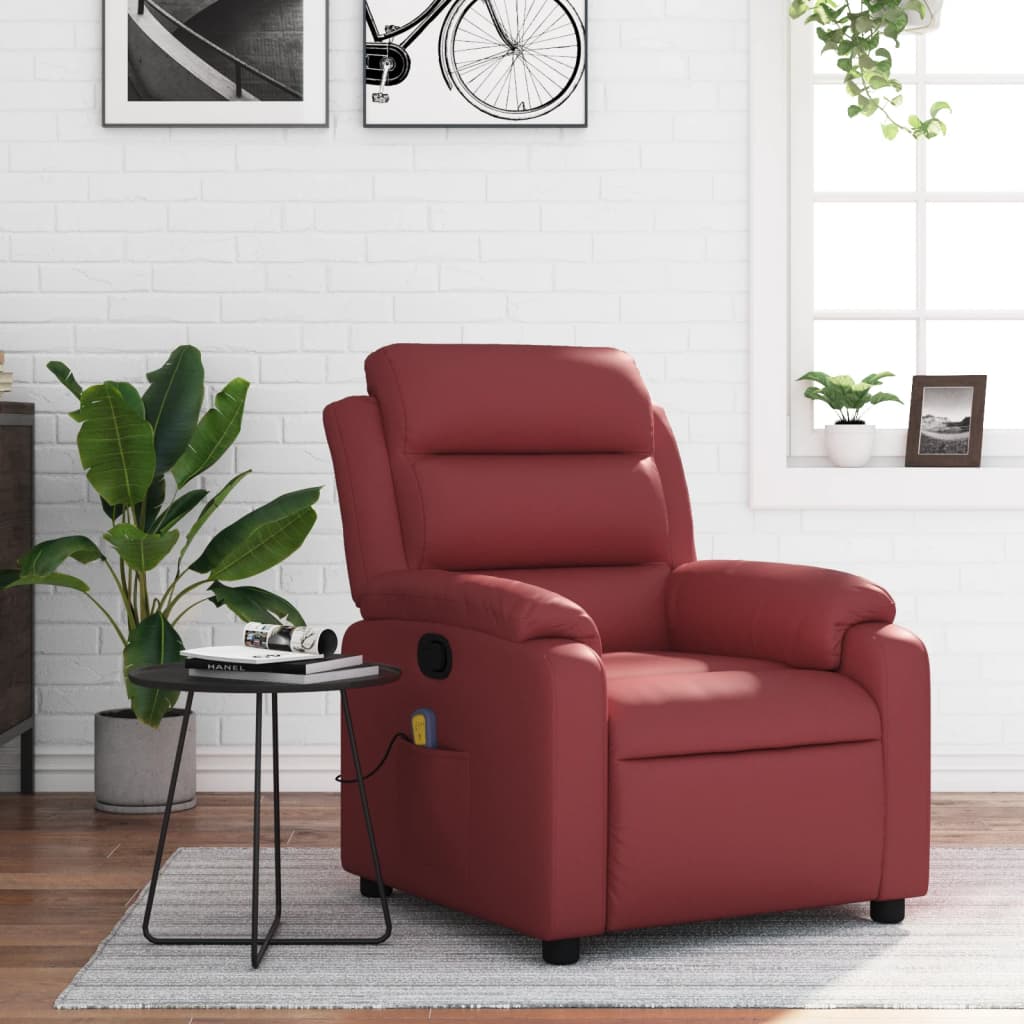 Fauteuil de massage inclinable Rouge bordeaux Similicuir - XIOS