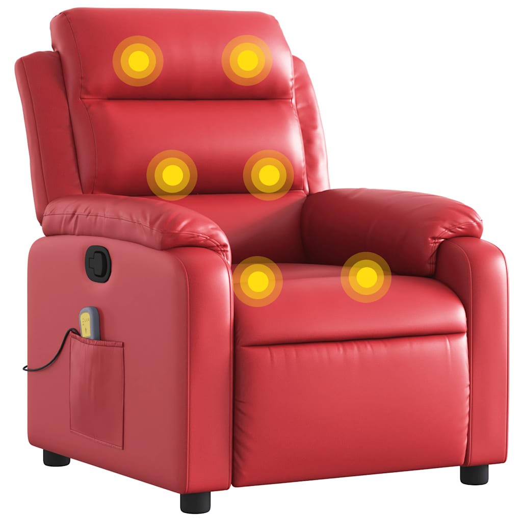 Fauteuil de massage inclinable rouge similicuir - XIOS