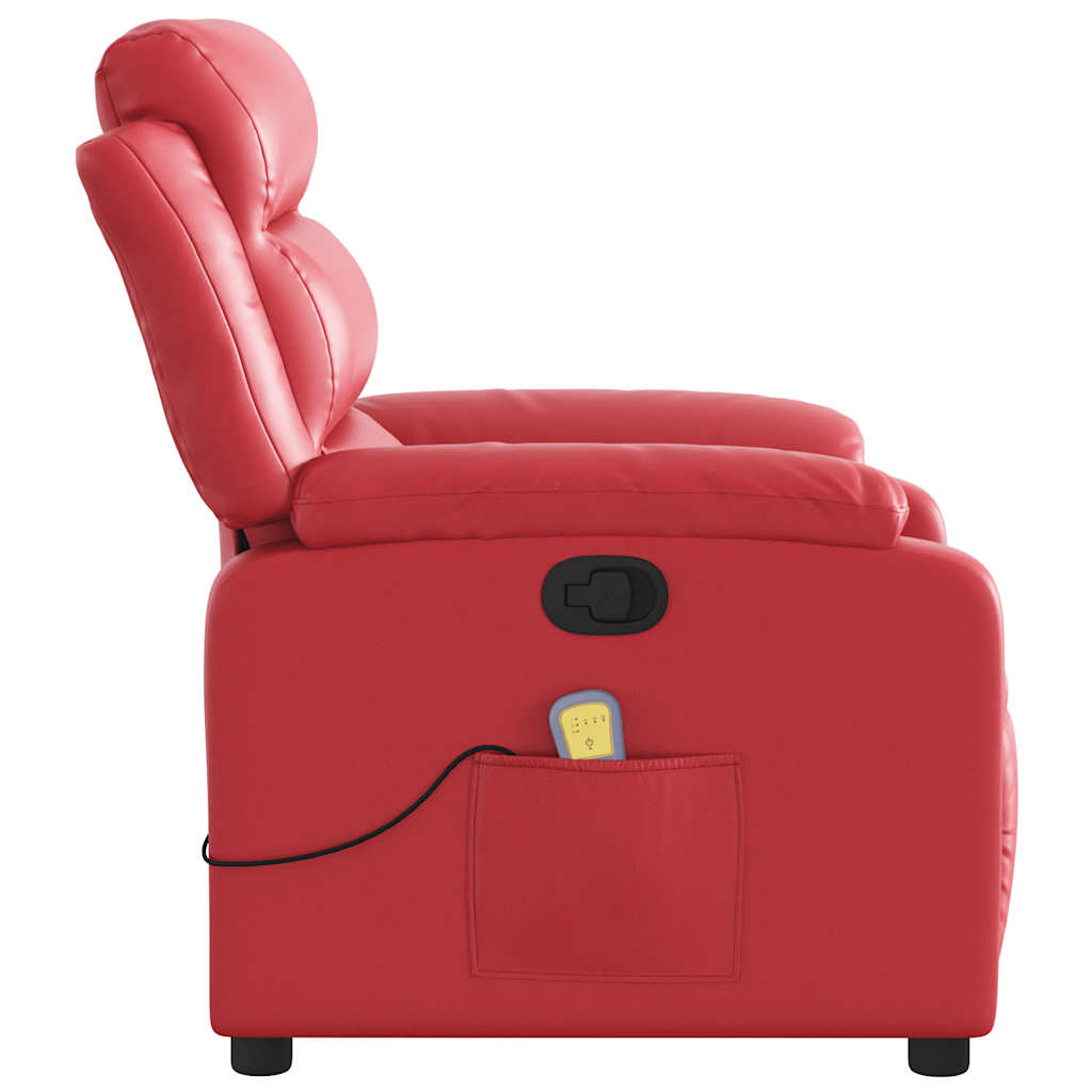 Fauteuil de massage inclinable rouge similicuir - XIOS