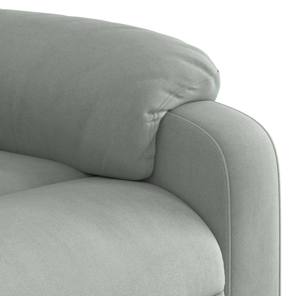 Fauteuil inclinable gris clair velours - XIOS