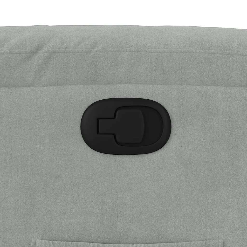 Fauteuil inclinable gris clair velours - XIOS