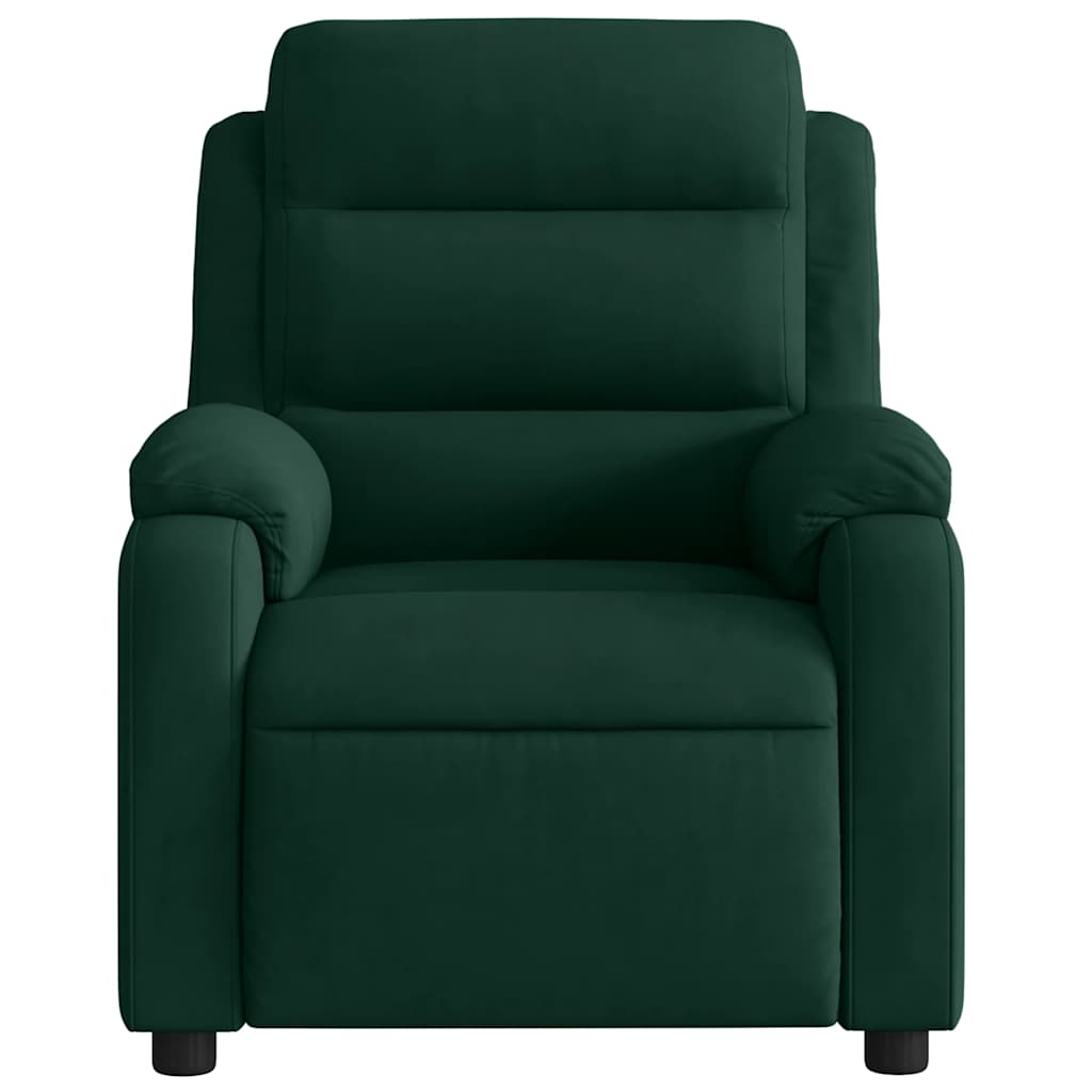 Fauteuil inclinable vert foncé velours - XIOS
