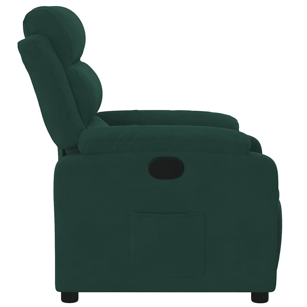 Fauteuil inclinable vert foncé velours - XIOS