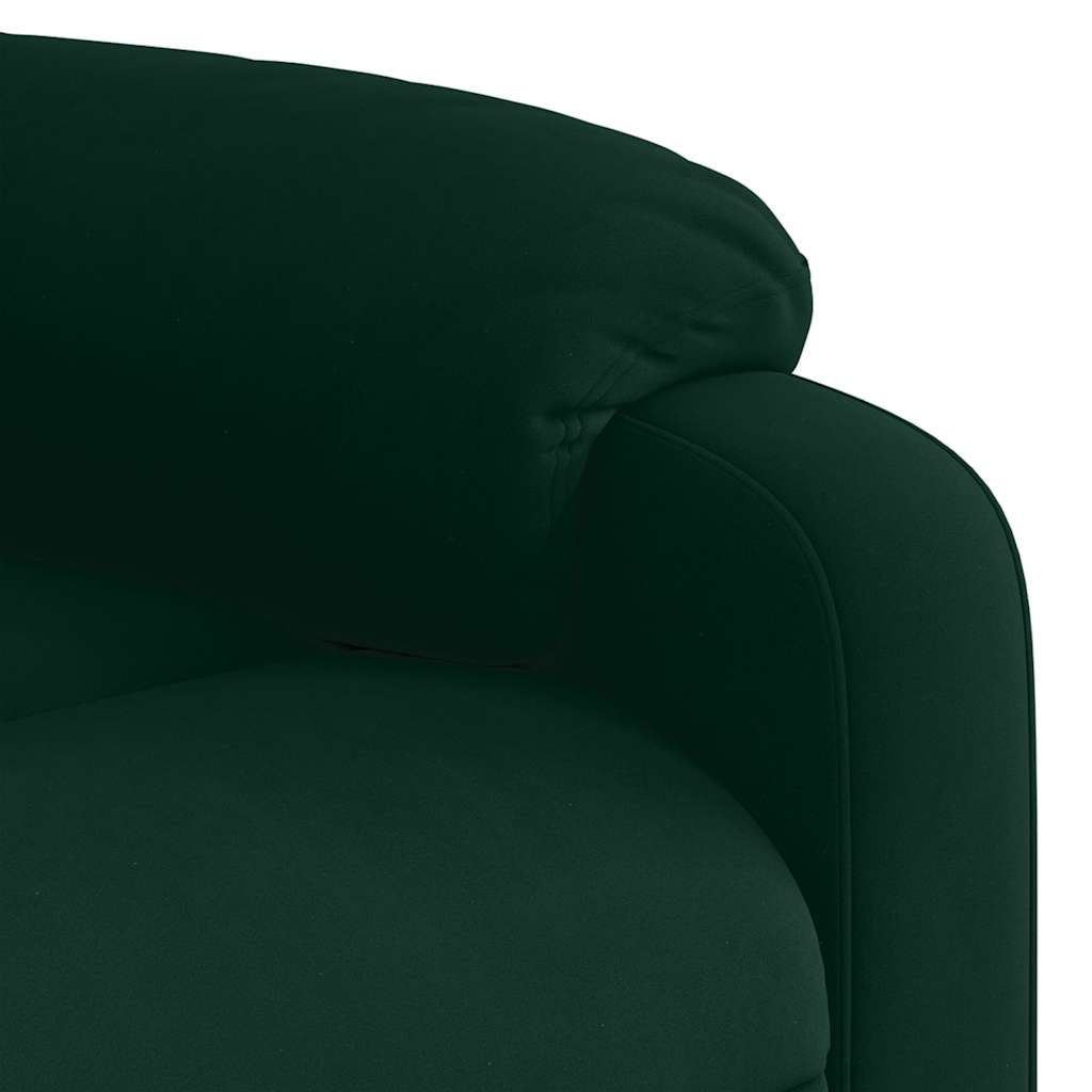 Fauteuil inclinable vert foncé velours - XIOS