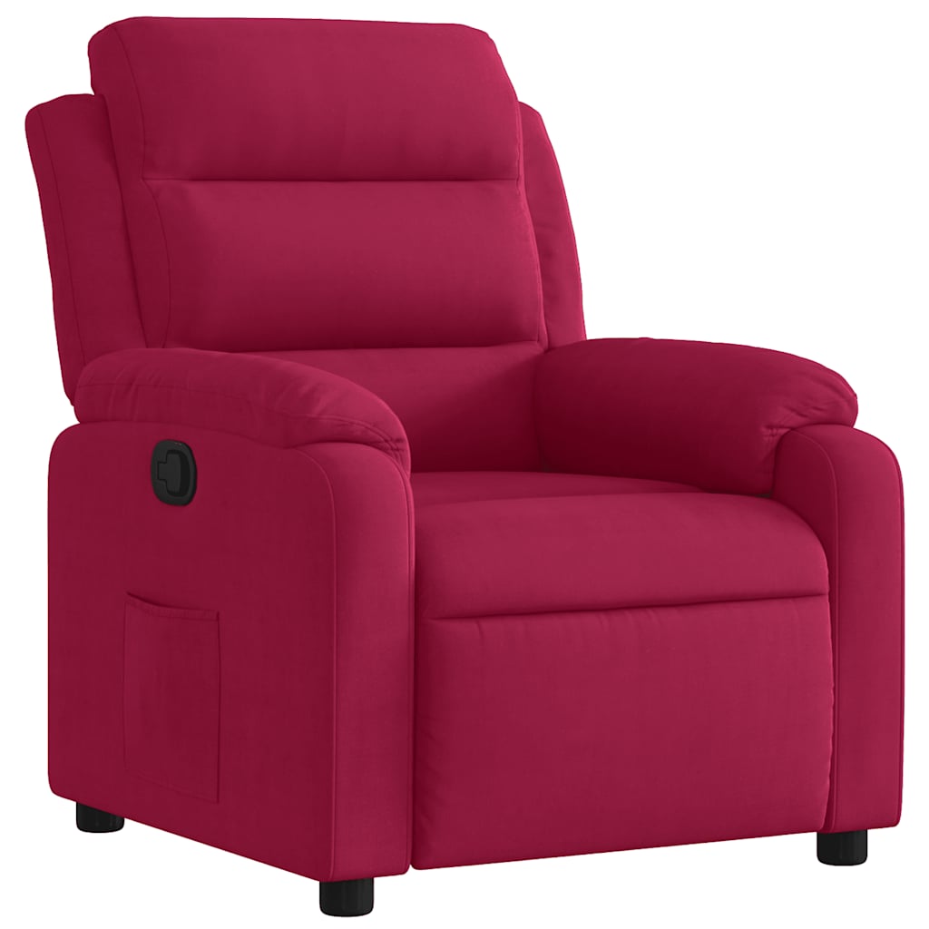 Fauteuil inclinable rouge bordeaux velours
