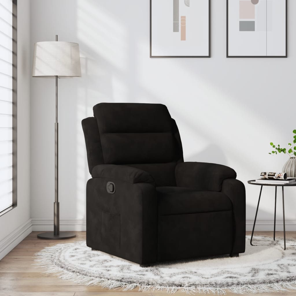 Fauteuil inclinable noir velours - XIOS