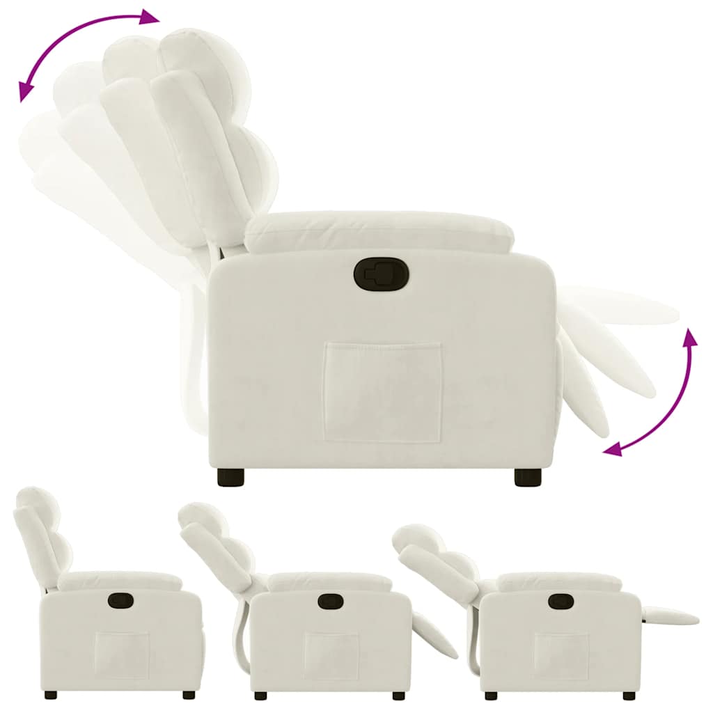 Fauteuil inclinable Crème Velours - XIOS