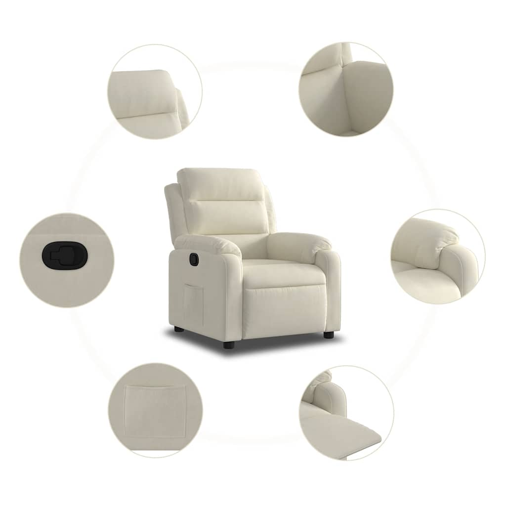 Fauteuil inclinable Crème Velours - XIOS