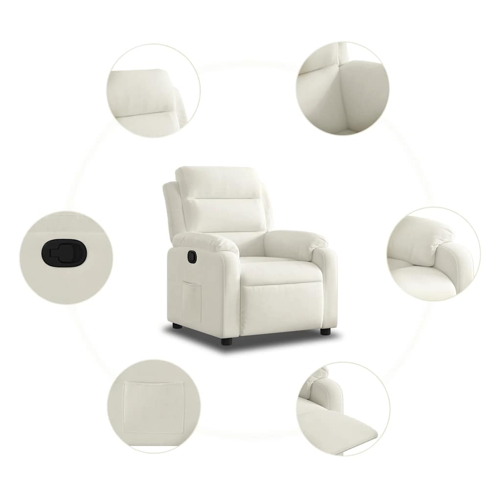 Fauteuil inclinable Crème Velours - XIOS