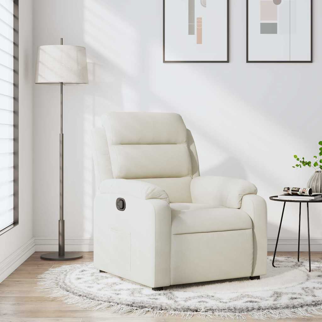 Fauteuil inclinable Crème Velours - XIOS