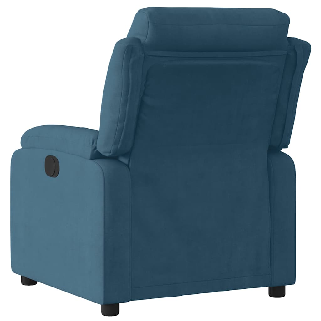 Fauteuil inclinable bleu velours - XIOS