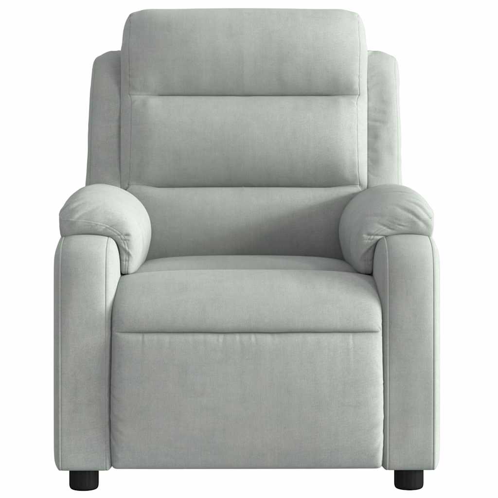 Fauteuil de massage inclinable gris clair velours - XIOS