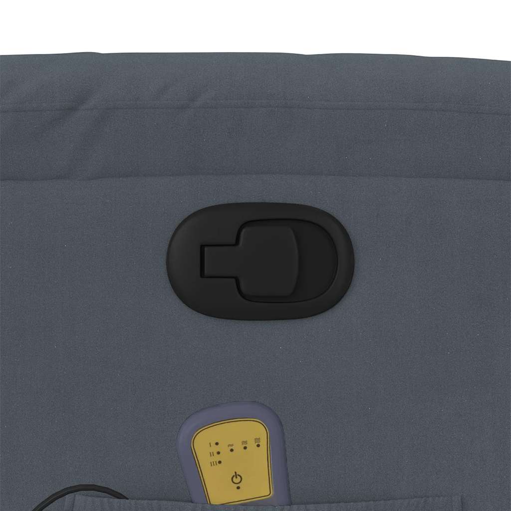 Fauteuil de massage inclinable gris foncé velours - XIOS